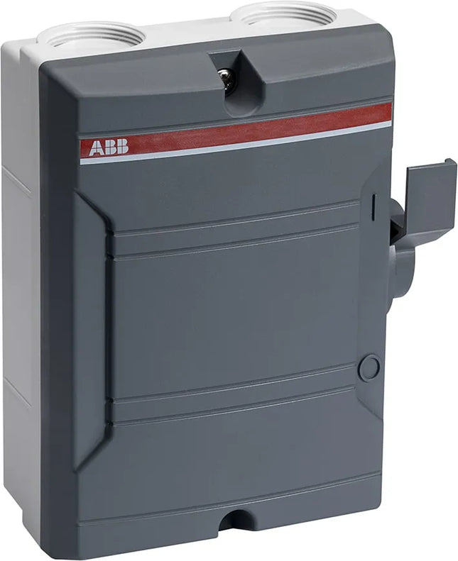 ABB werkschakelaar 4P 25A 2 x M25 donkergrijs